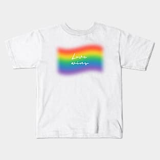 Rainbow pride love winds LGBTQ ally Kids T-Shirt